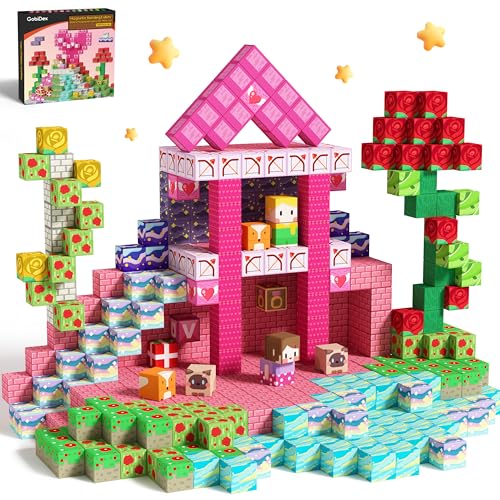 GobiDex 100PCS Magnetic Blocks Princess Building Toys for Girls Age 3 GameBased Build MagWonder with STEM Magnet Construction Set Sensory Gifts for Kids Birthday 1 inch - Image 1
