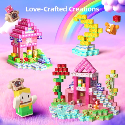 GobiDex 100PCS Magnetic Blocks Princess Building Toys for Girls Age 3 GameBased Build MagWonder with STEM Magnet Construction Set Sensory Gifts for Kids Birthday 1 inch - Image 5