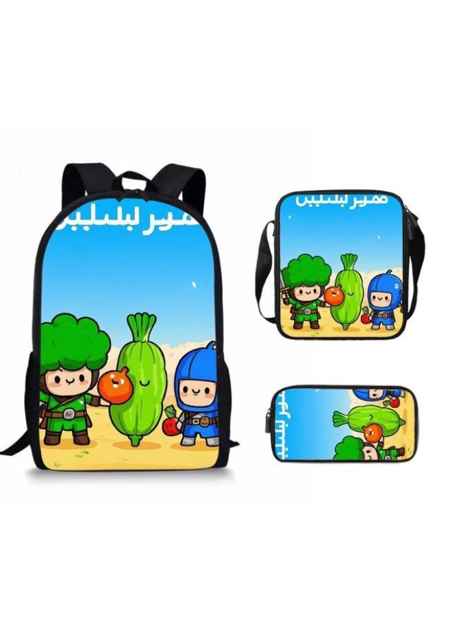 Cartoon style universal three-piece schoolbag - 454  - Image 1