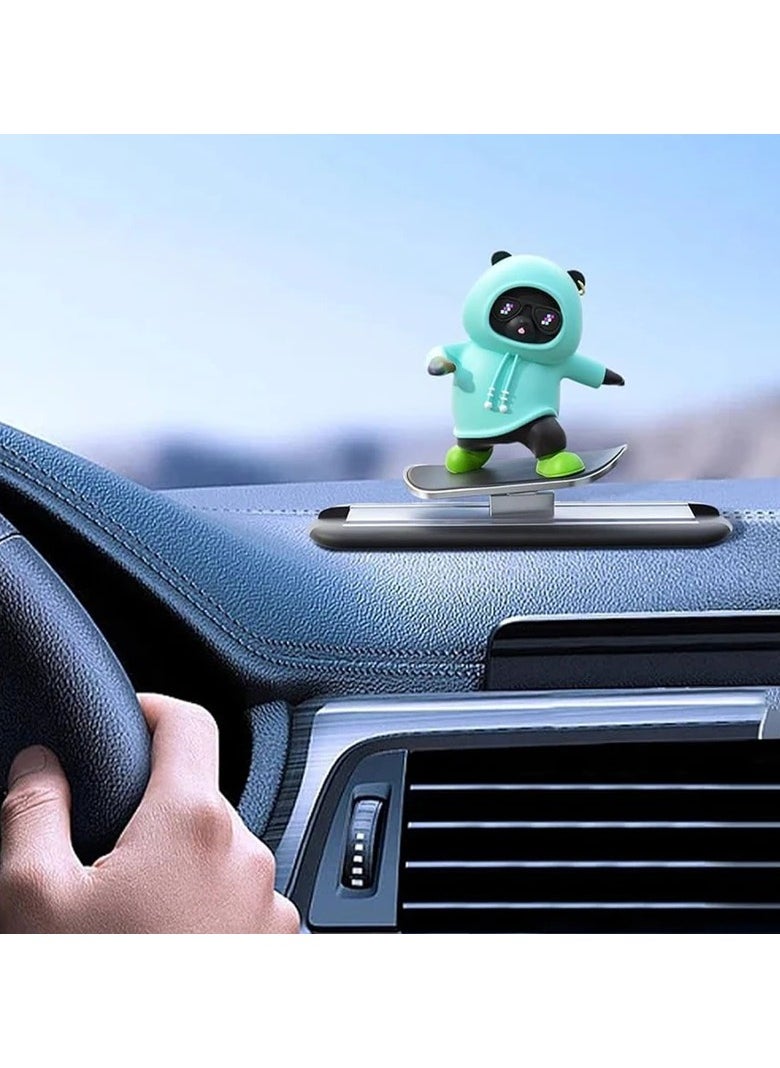 Cutie Cute Car Skateboard Sliding Teddy Ornaments Funny Sliding Bear Cute Car Deshboard Decorations Interior Decoration Accessories  - Image 1
