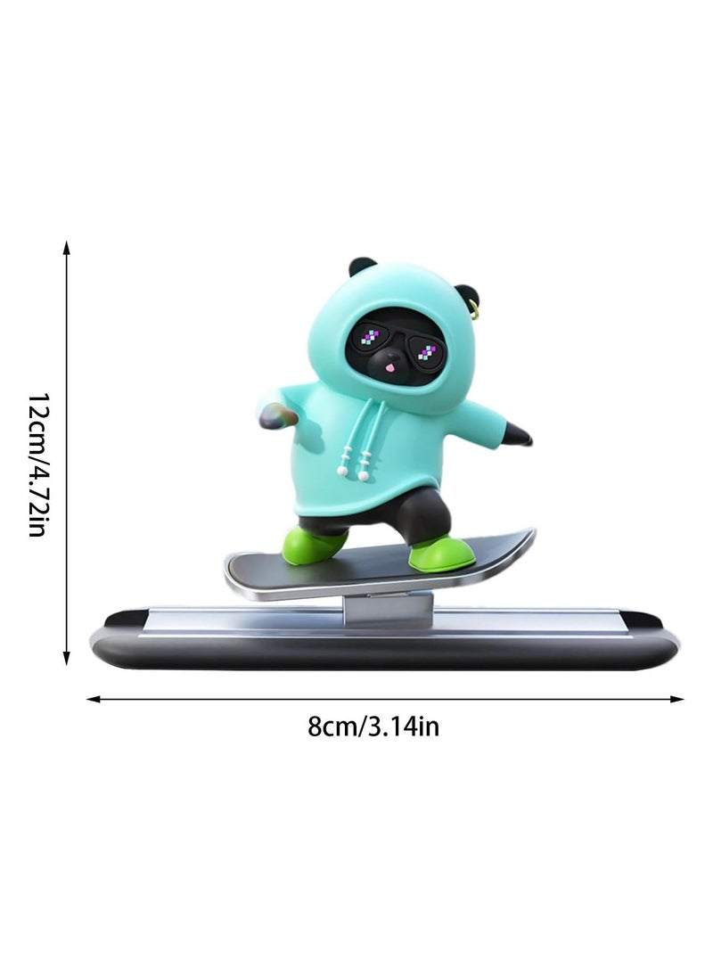 Cutie Cute Car Skateboard Sliding Teddy Ornaments Funny Sliding Bear Cute Car Deshboard Decorations Interior Decoration Accessories  - Image 2