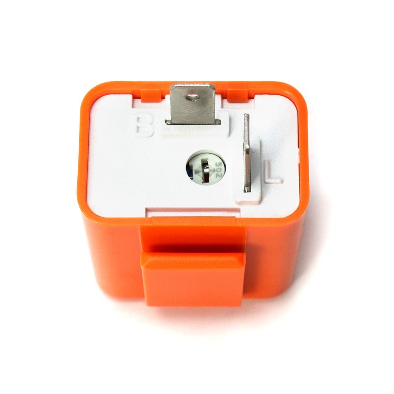 QWORK 2Pcs 2-Pin Electronic Turn Signal Flasher Relay Fix Motorcycle Turn Signal Hyper Flash, Adjustable Motorcycle LED Turn Signal Hyper Indicator Flasher Relay - Image 3