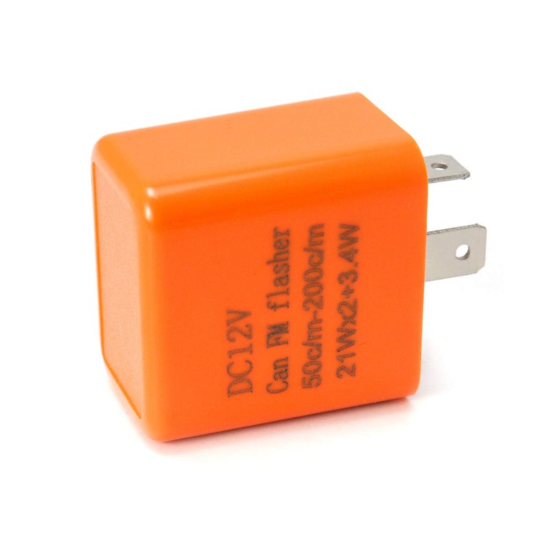 QWORK 2Pcs 2-Pin Electronic Turn Signal Flasher Relay Fix Motorcycle Turn Signal Hyper Flash, Adjustable Motorcycle LED Turn Signal Hyper Indicator Flasher Relay - Image 5