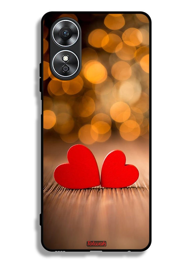 Oppo A17 Protective Case Cover Two Beautiful Hearts