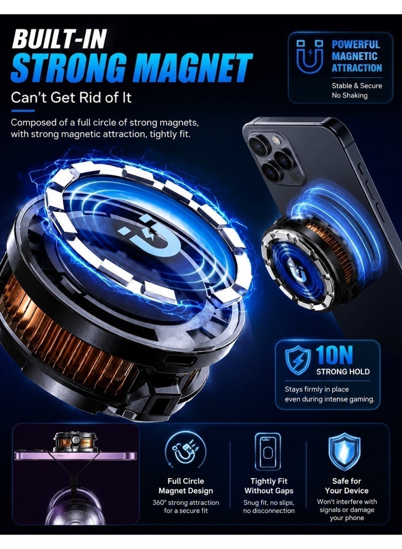 Memo Magnetic Semiconductor Phone Cooler for Gaming, Ultra Fast Ice Cooling Fan with RGB Light, Mobile Phone Cooling Fan for PUBG, iPhone & Android, Low Noise Gaming Radiator, USB Powered - Image 4