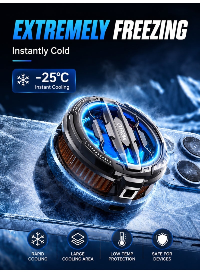 Memo Magnetic Semiconductor Phone Cooler for Gaming, Ultra Fast Ice Cooling Fan with RGB Light, Mobile Phone Cooling Fan for PUBG, iPhone & Android, Low Noise Gaming Radiator, USB Powered - Image 3
