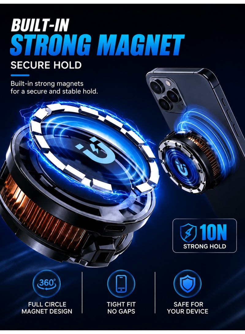 Memo Magnetic Semiconductor Phone Cooler for Gaming, Ultra Fast Ice Cooling Fan with RGB Light, Mobile Phone Cooling Fan for PUBG, iPhone & Android, Low Noise Gaming Radiator, USB Powered - Image 4
