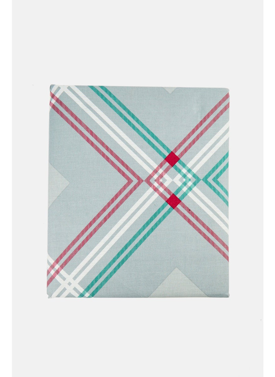 Nautica Competition Double Checkered Bedsheet 228 x 274 cm, Cool Grey  - Image 1