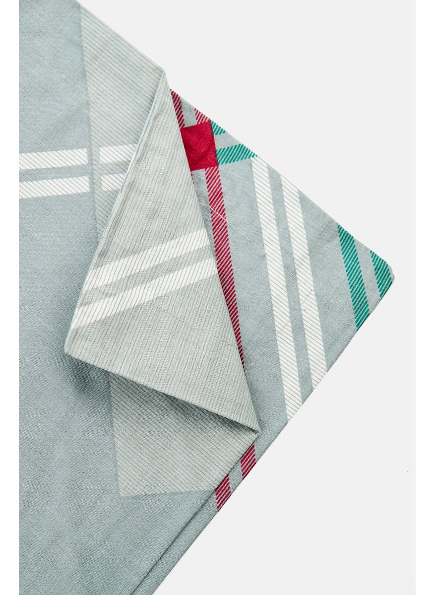 Nautica Competition Double Checkered Bedsheet 228 x 274 cm, Cool Grey  - Image 3