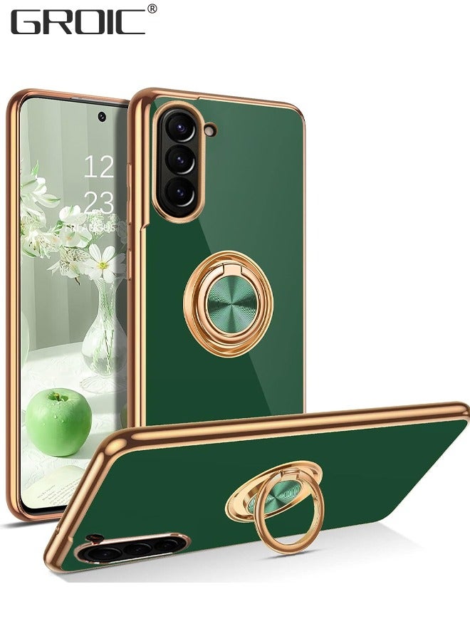 GROIC Compatible with Samsung Galaxy Z Fold 5 5G Green Case, Phone Cover with Metal Ring Kickstand, Heavy Duty Drop Shockproof Silicone Bumper Green Cover Screen Protector for Women Men - Image 1