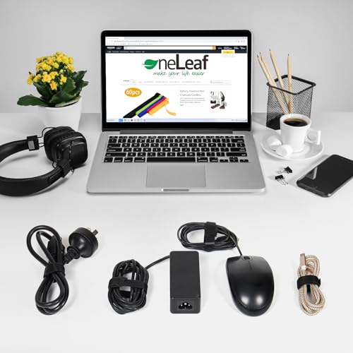 OneLeaf 80PCS Reusable Cable Ties, Black Adjustable 6-Inch Cord Organizer Ties, Multi-purpose Hook Loop Cable Management Wire Ties for Organizing Home, Office, Data Centers - Image 2
