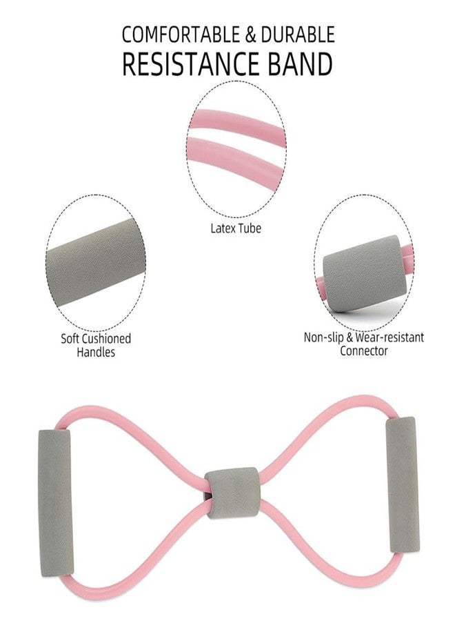 Zinnia Rubber Exercise Band for Home Workout, 6-Tube Pedal Puller Resistance Rope for Back, Wrist, Arm & Leg Home Exercise Equipment for Men & Women (4 Tube Pedal Puller + 8 Shape Band) - Image 5