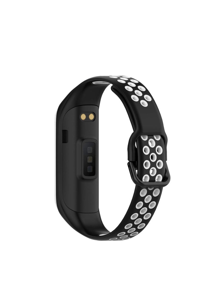 Bands Compatible with Samsung Galaxy Fit 2 Wristbands Two-Toned Silicone Colourful Breathable Bracelet Strap Band for Galaxy Fit 2 SM-R220 Fitness Smartwatch for Men Women  - Image 4