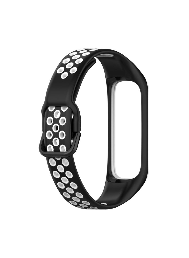 Bands Compatible with Samsung Galaxy Fit 2 Wristbands Two-Toned Silicone Colourful Breathable Bracelet Strap Band for Galaxy Fit 2 SM-R220 Fitness Smartwatch for Men Women  - Image 3