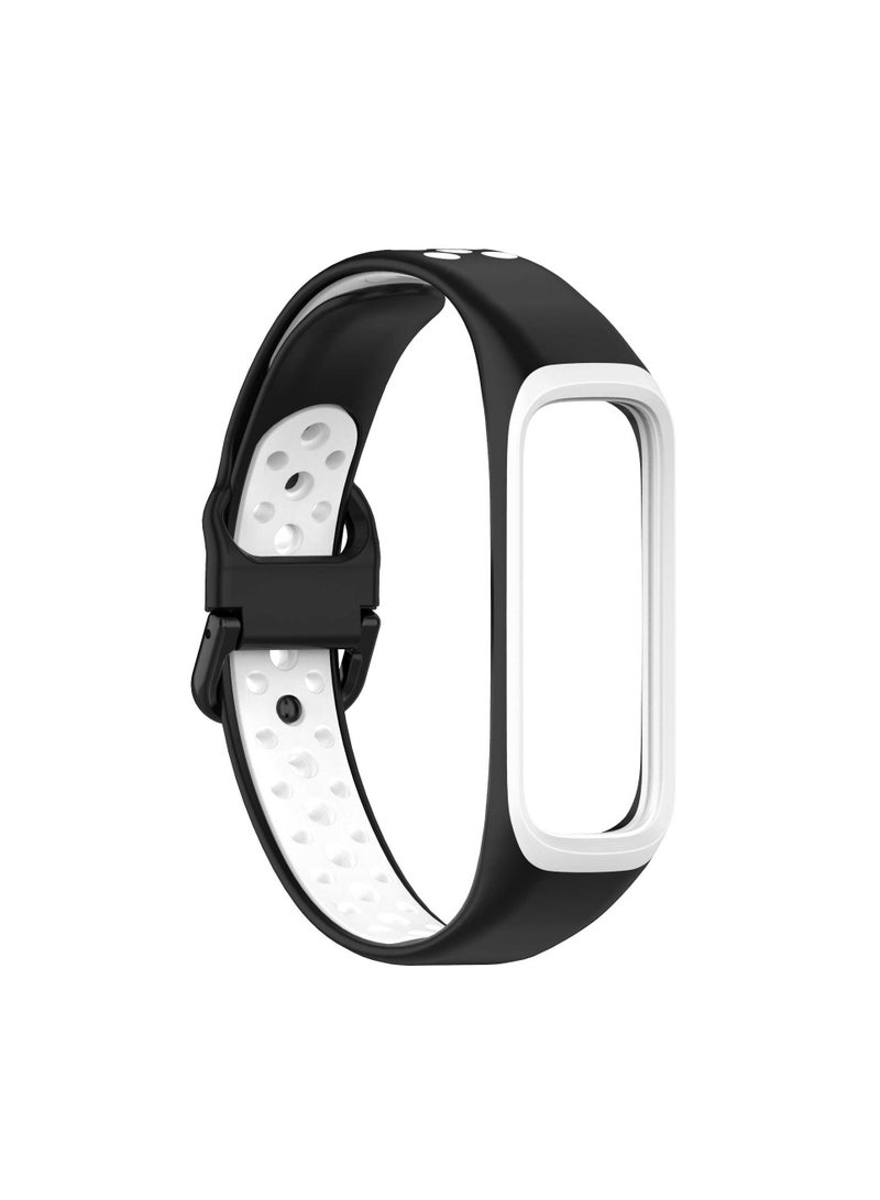 Bands Compatible with Samsung Galaxy Fit 2 Wristbands Two-Toned Silicone Colourful Breathable Bracelet Strap Band for Galaxy Fit 2 SM-R220 Fitness Smartwatch for Men Women  - Image 2