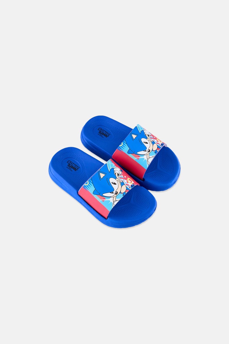 SONIC Toddlers Boy Sonic The Hedgehog Slip On Slippers, Blue - Image 4
