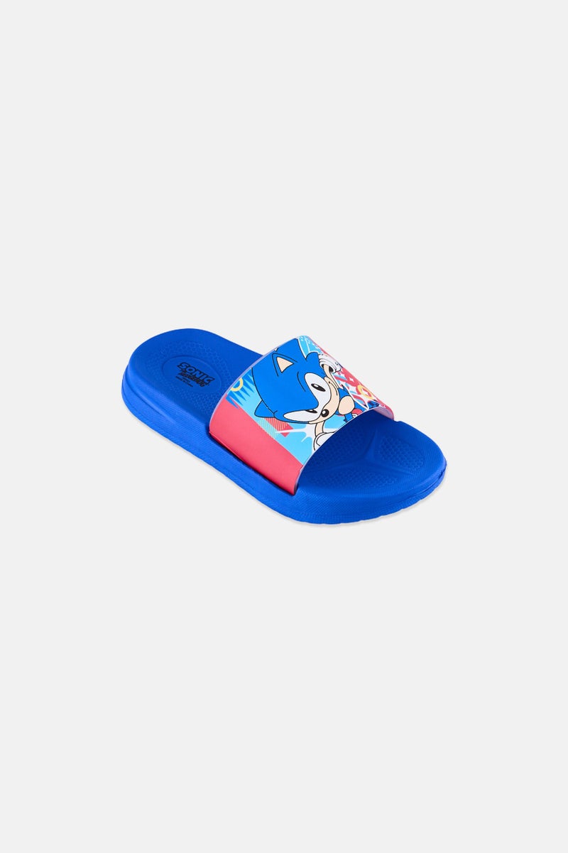 SONIC Toddlers Boy Sonic The Hedgehog Slip On Slippers, Blue - Image 1