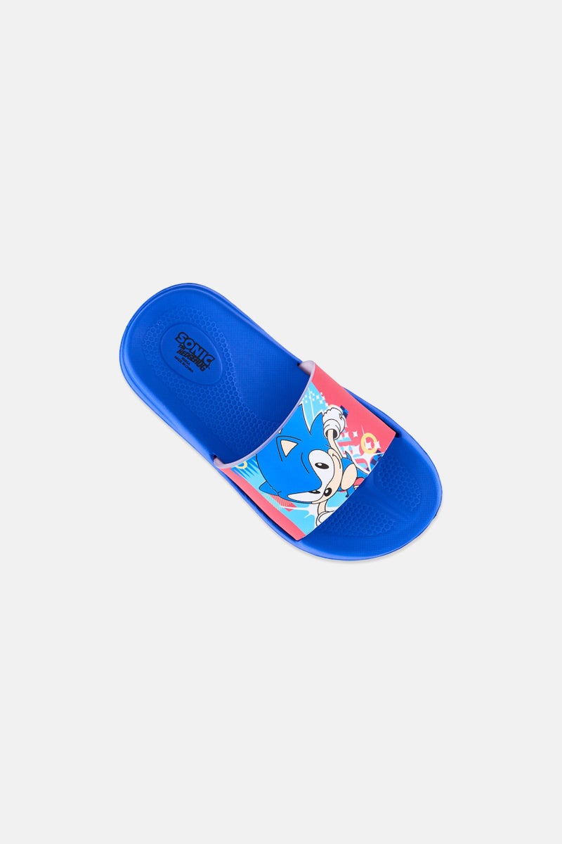 SONIC Toddlers Boy Sonic The Hedgehog Slip On Slippers, Blue - Image 3