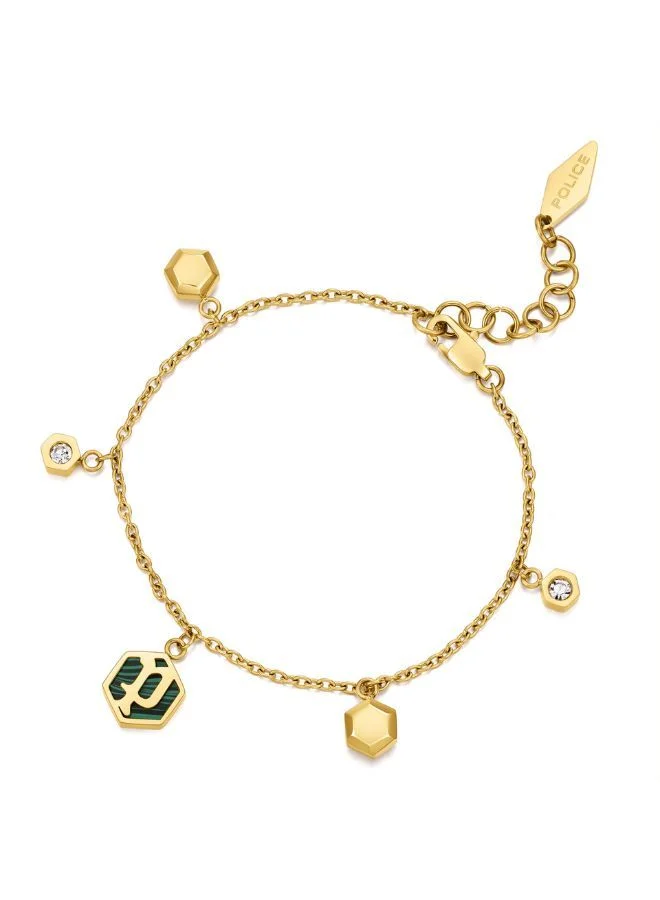 POLICE Exagon Bracelet For Women Yellow Gold Plated