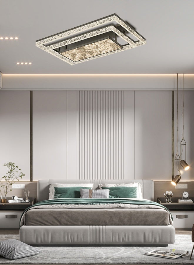 Rectangular shape, high-grade, Italian minimalist style living room lamp, modern minimalist and elegant ice-crack ceiling lamp with LED, modern luxurious cloud-like ultra-bright bedroom ceiling lamp - Image 2