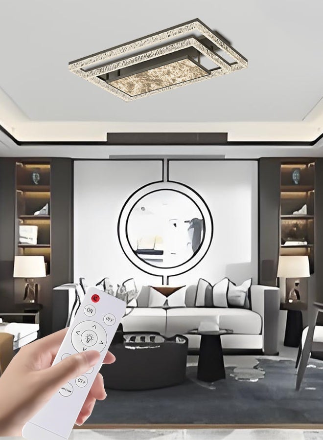 Rectangular shape, high-grade, Italian minimalist style living room lamp, modern minimalist and elegant ice-crack ceiling lamp with LED, modern luxurious cloud-like ultra-bright bedroom ceiling lamp - Image 1