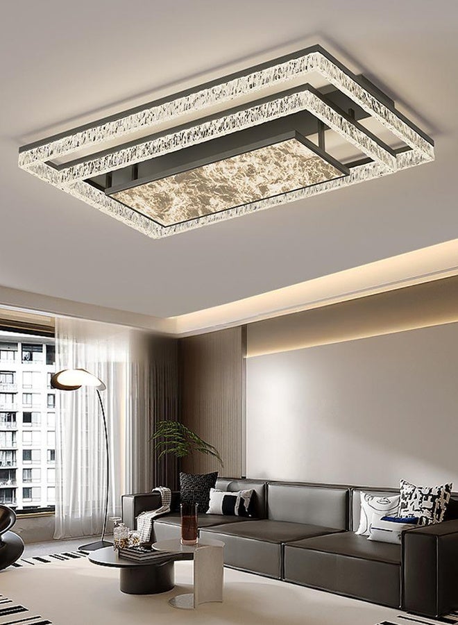 Rectangular shape, high-grade, Italian minimalist style living room lamp, modern minimalist and elegant ice-crack ceiling lamp with LED, modern luxurious cloud-like ultra-bright bedroom ceiling lamp - Image 4