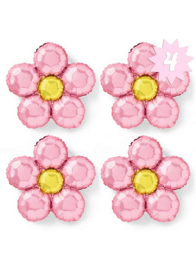 إكس أو وردي فاتح زهرة بالون مجموعة 4 قطعة زينة عيد ميلاد رائع العازبة 70S زينة الحفلات استحمام الطفل كابينة تصوير الزفاف - Image 1