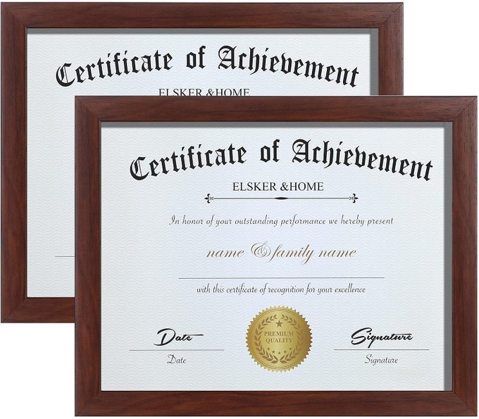ELSKERHOME 85X11 CERTIFICATE FRAME CLASSIC COFFEE COLOR FRAME DOCUMENTCERTIFICATE DISPLAYS DIPLOMA 85X11 INCH FOR DEGREEAWARD2 PACK