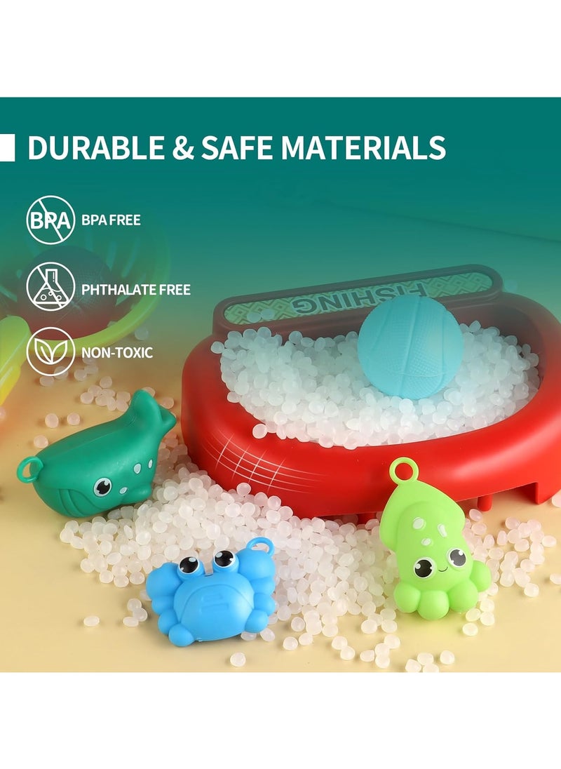 null - 30 PCS Toddler Water Table with  Electric slide fishing platform Automatic Water Circulation System, Mini Water Play Table with Floating Pool Toys u0026 Fishing Game, Interactive Bath Toys for Kids - Image 1