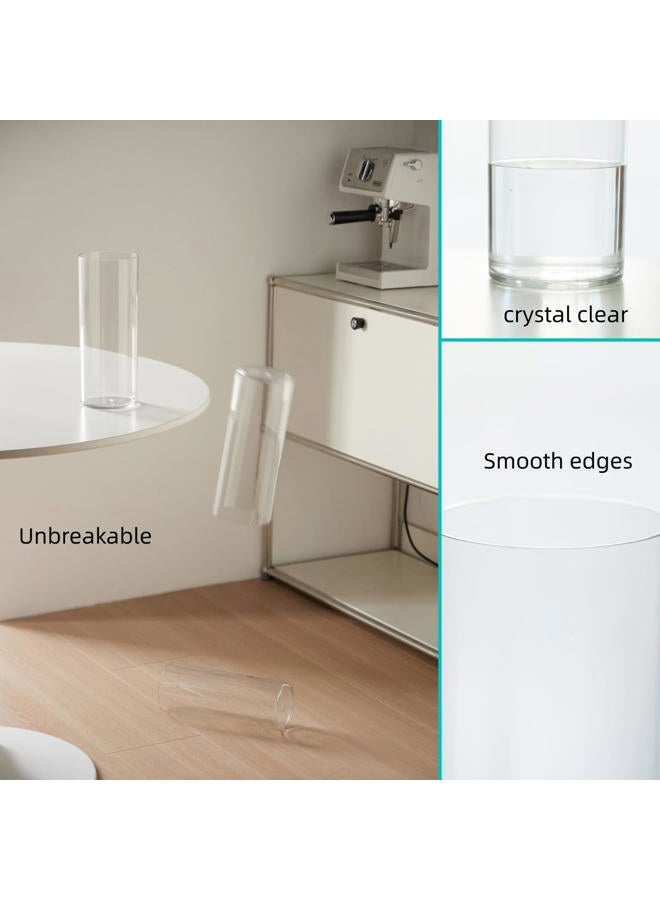 Liotww 4 Pcs Acrylic Clear Cylinder Flower Vase for Plants Bouquet, Unbreakable Hurricane Tall Large Plastic Vases for Wedding Decor, High Hydroponic Floor Vase (H 10" + H 12" 2 Each No Flowers) - Image 2