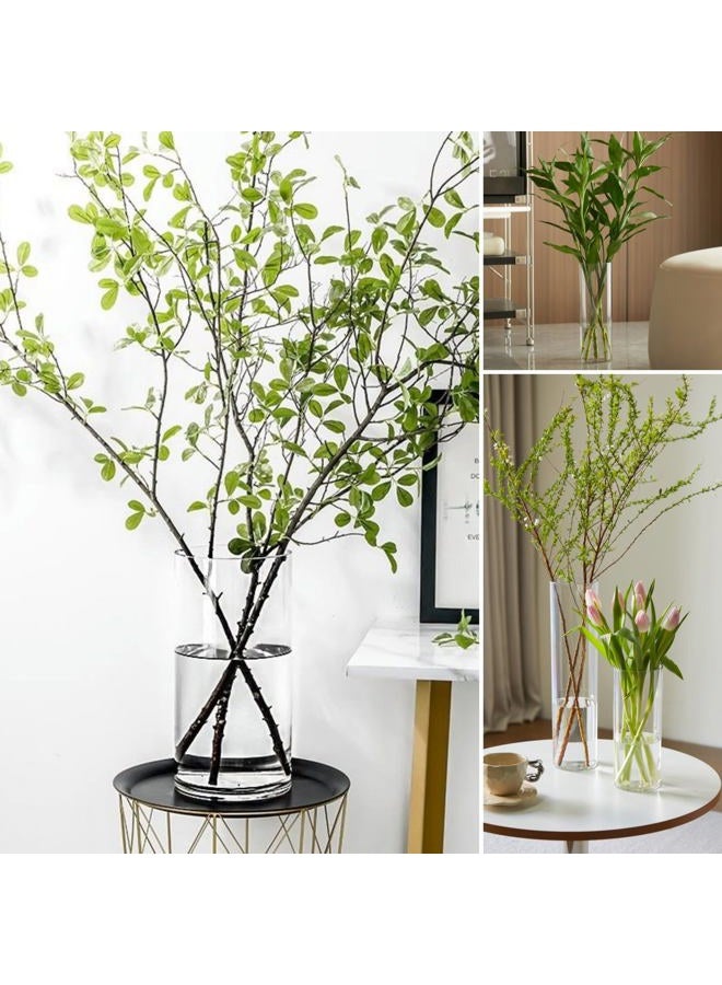 Liotww 4 Pcs Acrylic Clear Cylinder Flower Vase for Plants Bouquet, Unbreakable Hurricane Tall Large Plastic Vases for Wedding Decor, High Hydroponic Floor Vase (H 10" + H 12" 2 Each No Flowers) - Image 4