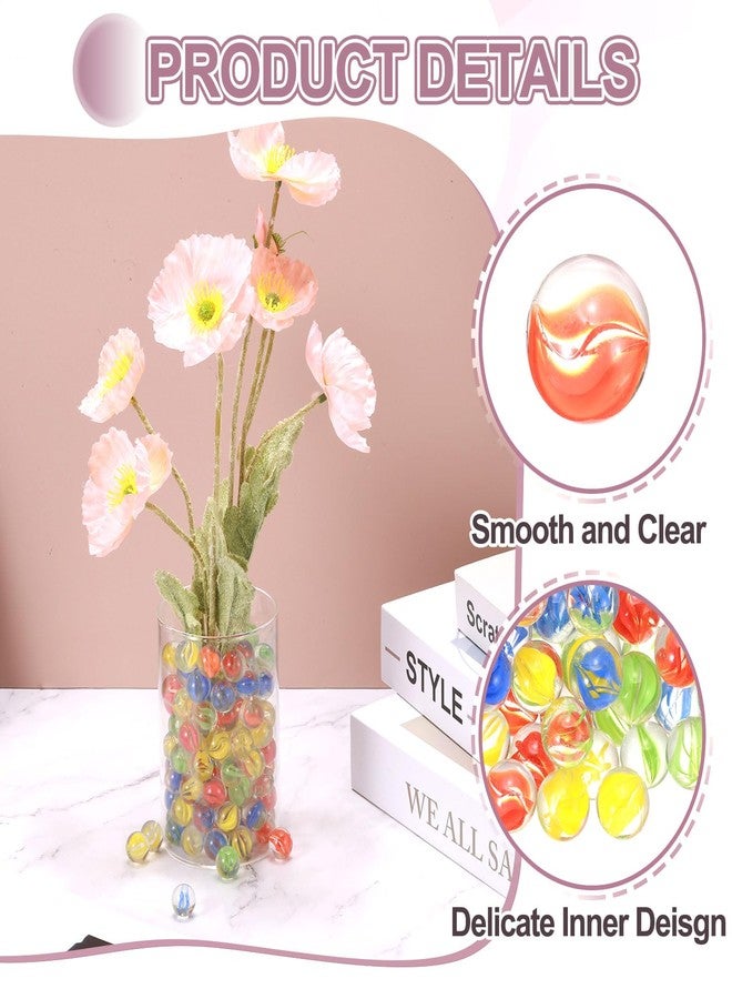 ميكسينيتي خرز زجاجي من ميكانيكسي، وزن 1 رطل، مناسب للمزهريات، خرز دائري بقطر 0.63 بوصة، خرز شفاف مقوس داخلي، كمية كبيرة لتزيين المنزل، أحجار زخرفية لصنع الزهور (أحمر) - Image 3