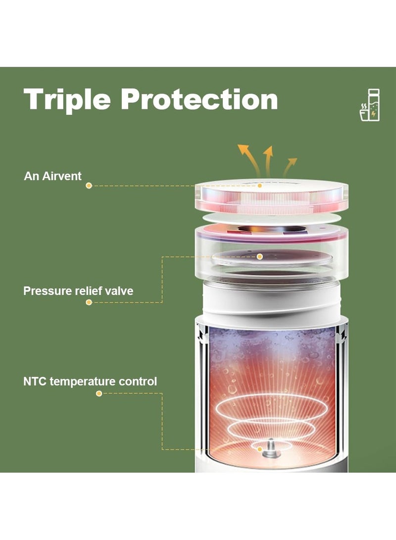 Flushrenic Travel electric kettle, a small, mini, portable electric kettle for boiling water, with 4 temperature settings, automatic shut-off and boil-dry protection, 500 ml, 304 stainless steel, suitable for travel, camping, office, and home use. - Image 3