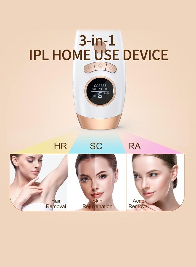 DUNISO IPL Hair Removal Device, Laser Permanent 3-In-1 Face Leg Arm Back Whole Body Hair Remover, 999,900 Flashes，with Freezing Point Function,FDA Cleared Home Use Device， Suitable for Men and Women'S Face, Armpits, Arms, Bikini Line, Legs, and Whole Body - Image 3