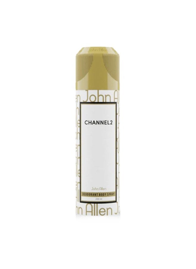 John Allen Channel 2 Deodorant Body Spray - 200ml  - Image 1