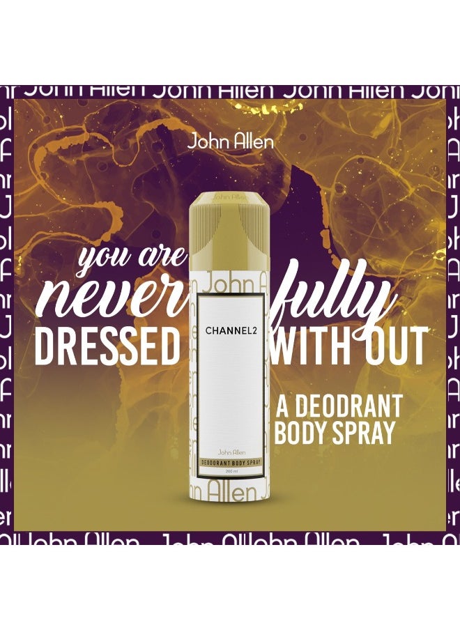 John Allen Channel 2 Deodorant Body Spray - 200ml  - Image 5