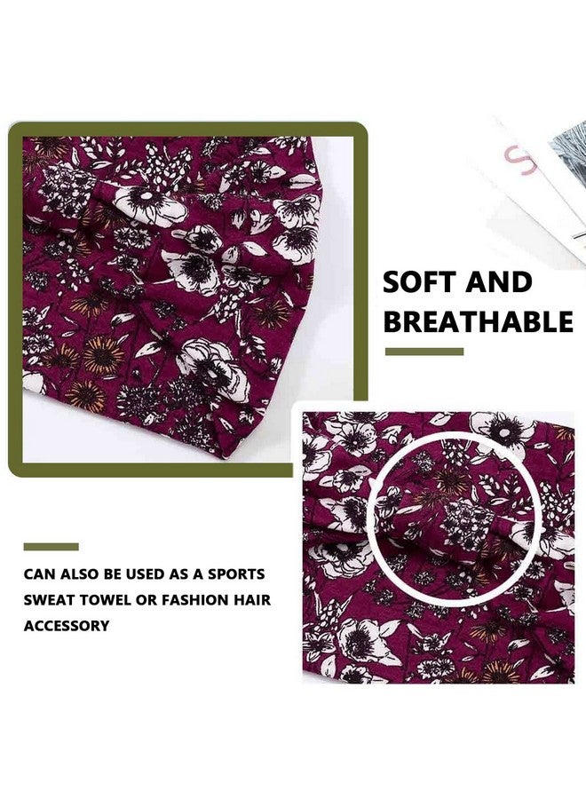 برو بيروس عصابات رأس عريضة من Proberos® للنساء، عصابات رأس Boho Bandeau، أغطية رأس للتمرين، أغطية شعر مطاطية غير قابلة للانزلاق، عبوة من 4 قطع (رائعة) - Image 3