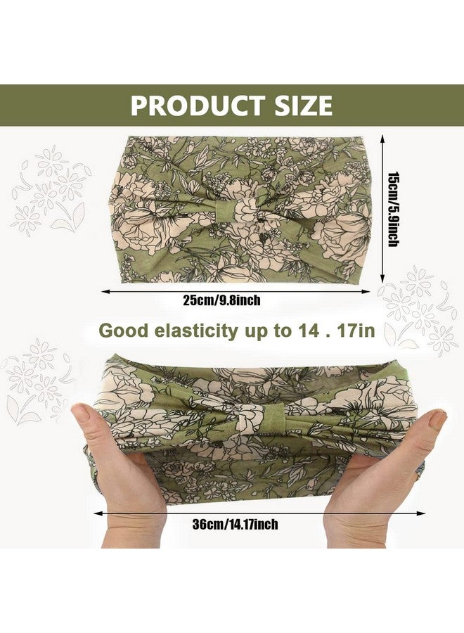 برو بيروس عصابات رأس عريضة من Proberos® للنساء، عصابات رأس Boho Bandeau، أغطية رأس للتمرين، أغطية شعر مطاطية غير قابلة للانزلاق، عبوة من 4 قطع (رائعة) - Image 2