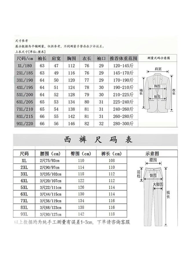 Ayoupang Plus Size Suit Set For Men, Loose-Fitting Professional Formal Wear, Business Jacket, Oversized Wedding Groomsman Suit, Formal Wear - Image 2