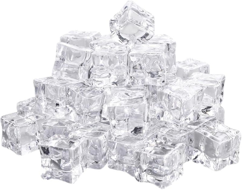 Cabilock 40Pcs Realistic Acrylic Fake Ice Cubes Mold For Bar Wedding Decor - Image 2