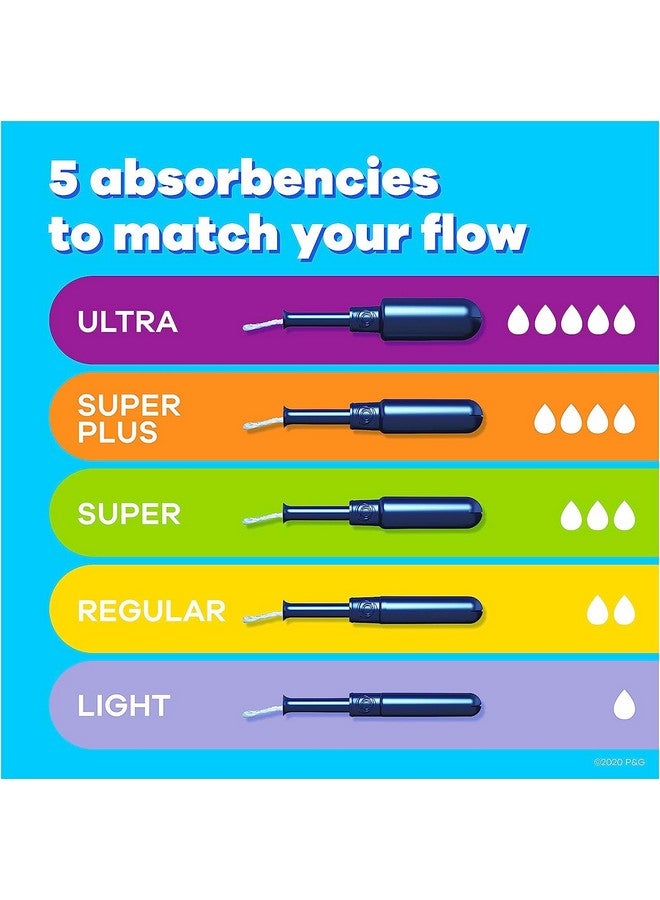 تامباكس سدادات قطنية تامباكس بيرل متعددة الاستخدامات، خفيفة/عادية/فائقة الامتصاص، مع ضفيرة مانعة للتسرب، بدون رائحة، 94 سدادة قطنية - Image 4