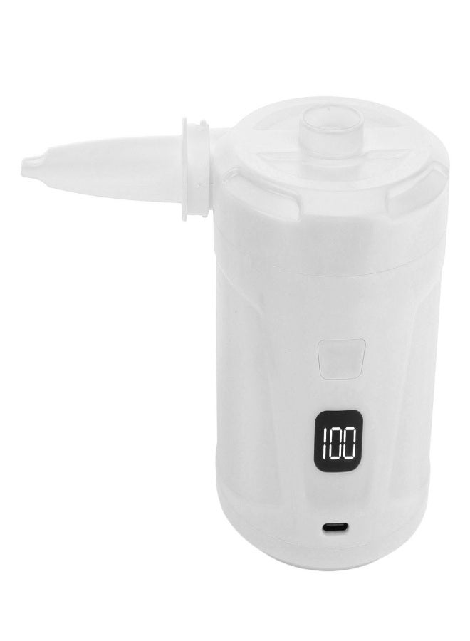 Electric Air Pump with 4 Nozzles Inflatable 5200mAh USB Rechargeable LED Display Portable Tire Inflator for Camping Air Cushion White - Image 4