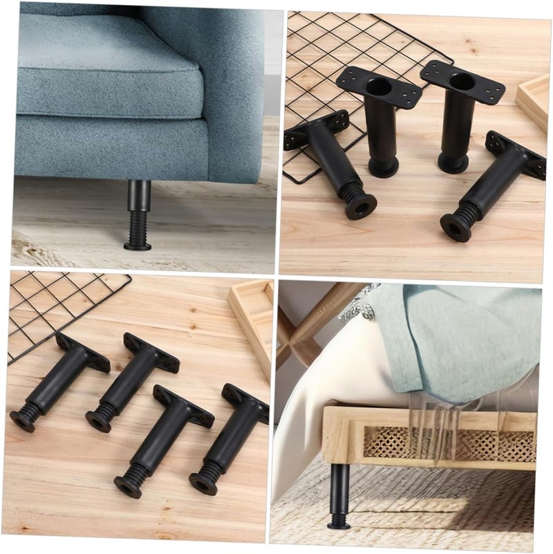 DOITOOL 6pcs Adjustable Bed Support Legs Sturdy Furniture Replacement Feet for Bed Cabinet and Dresser Height and Elegant Design - Image 5