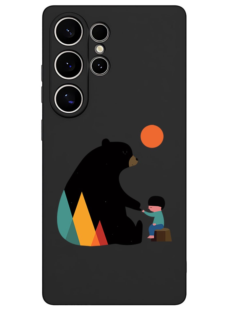 Theodor Protective Slim Fit Case Liquid Silicone Cover with Full Body Protection Anti-Scratch Shockproof Case For Samsung Galaxy S25 Ultra (Black) - Promise - Image 1