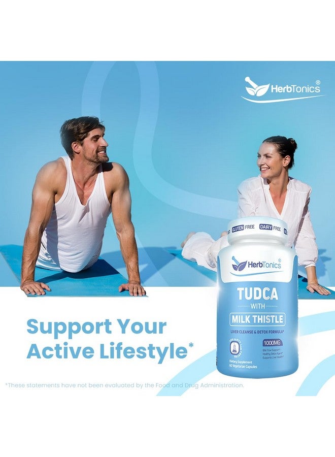 Herbtonics TUDCA 1000mg Liver Detox & Gallbladder Support - Milk Thistle & Pterostilbene Enhanced Bile Salt for Liver Cleanse, Healthy Bile Flow, and Digestive Health (60 Vegan Capsules) - Image 5
