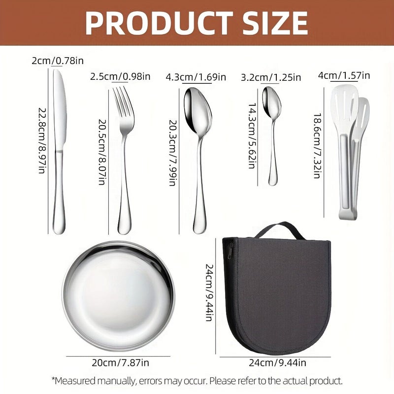 1010 Series Tableware Food Tongs And Plates Black For School Outdoor Camping Picnic Travel - Image 5