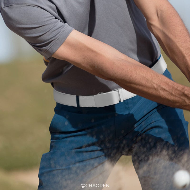 CHAOREN Ratchet Belts for Men - Mens Leather Belt 1 3/8" for Casual Dress - Micro Adjustable Golf Belt Fit Everywhere - Image 2