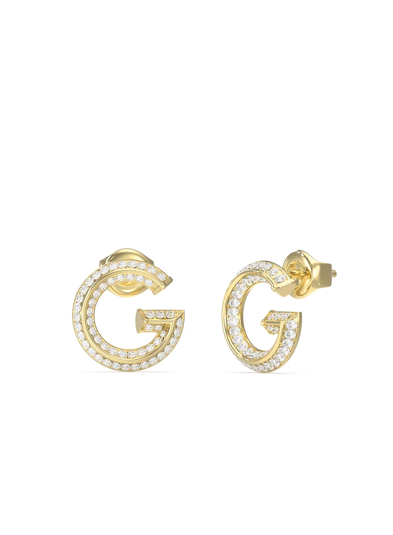 جس G Crystal Logo Earrings