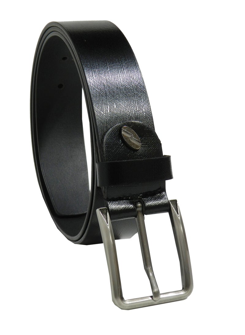 LAVERI LEATHER GENUINE LEATHER 35MM FORMAL AND CASUAL BLACK BELT FOR MENS - Image 4