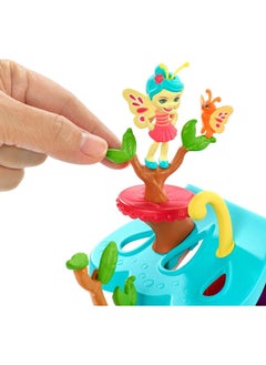 ENCHANTIMALS Enchantimals GBX08 Petal Park Playhouse, with Baxi Butterfly Mini Doll (2 Inch) and Wingrid Figure, Multicolored  - Image 2